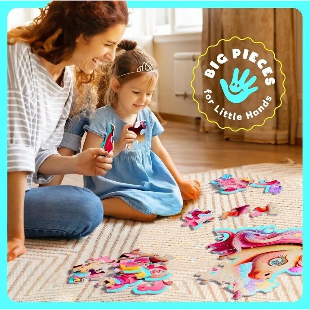 Jumbo Shimmery Floor Puzzle Unicorn Jigsaw Large 45 Piece NEW 30